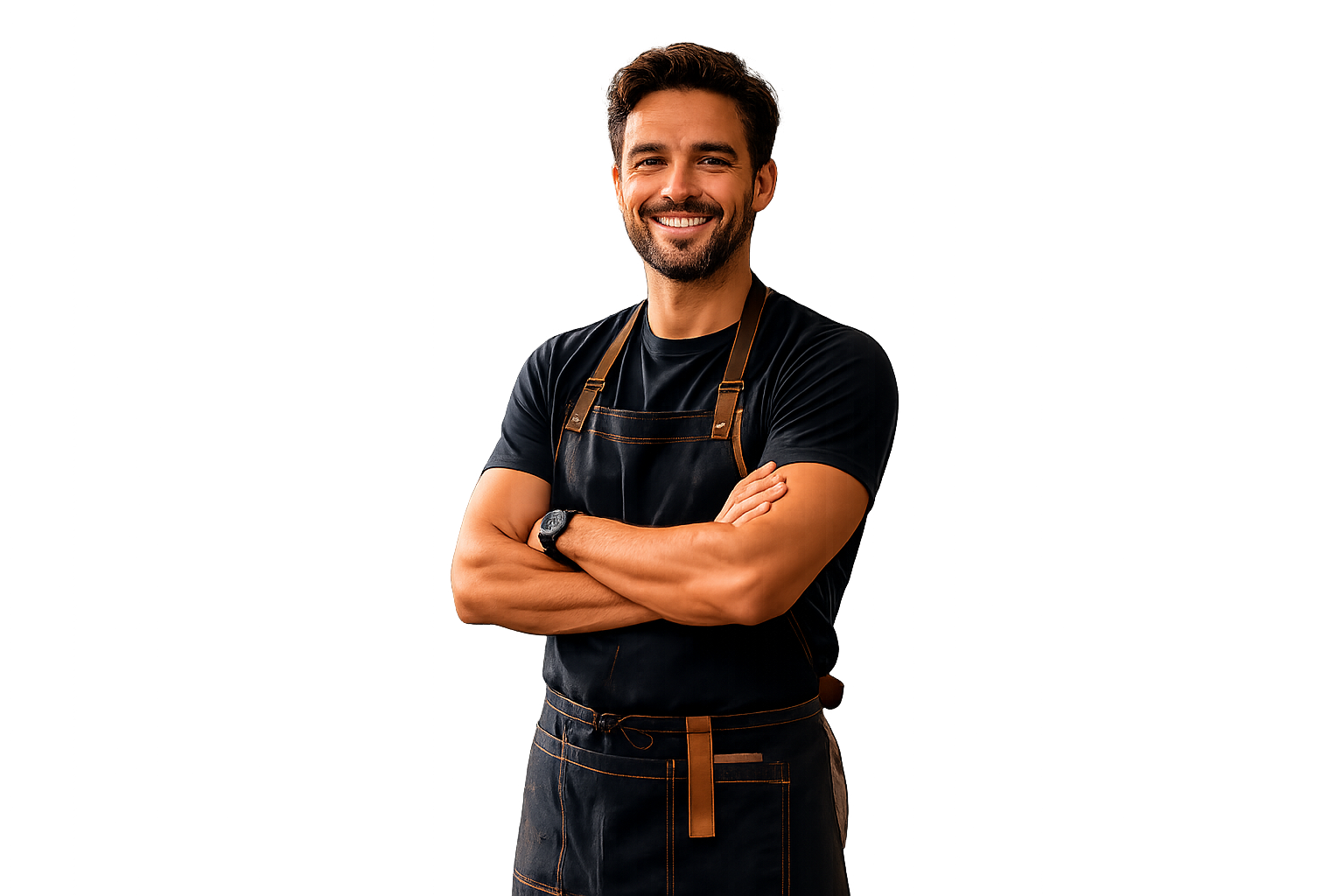 Commerçant souriant